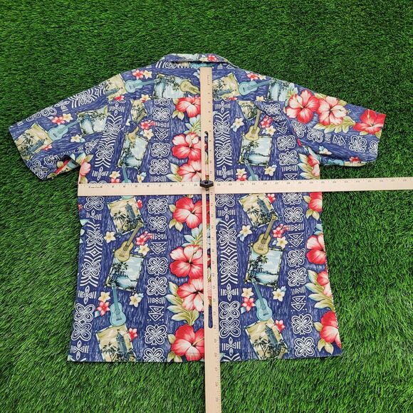 Vintage 90s RJC Hawaiian Button Shirt Medium 21x26 AOP USA - Picture 3 of 12